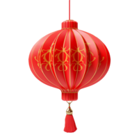 AI generated Chinese lantern 3d rendering  isolated on transparent background png