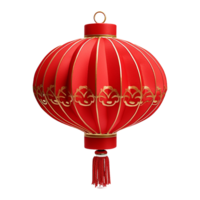 AI generated Chinese lantern 3d rendering  isolated on transparent background png