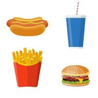 Group of Fast Food products vector