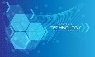 Abstract technology blue purple hexagon geometric concept innovation futuristic data internet network connection background vector