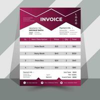 business invoice design vector template