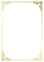 Vintage gold border, A4 size, for decorating paper edges. vector