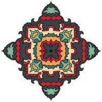 Native tribal patterns are a component of the rug. vector