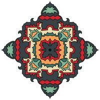 Native tribal patterns are a component of the rug. vector