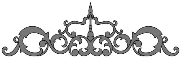 Vintage Baroque design pattern element engraving retro style vector