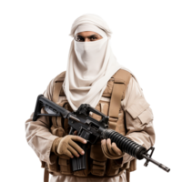 AI generated Muslim soldier png isolated on transparent background