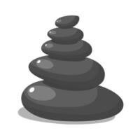 Spa stones for medical therapy, beauty and healthcare, massage and relax procedures, black heap. SPA beauty and health concept. Vector illustration in flat style