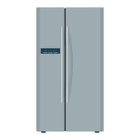 Modern Fridge Freezer refrigerator. Closed fridge. isolated on white background. Vector illustration in flat style.