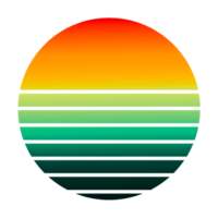 ai généré coloré océan abstrait cercle vecteur arrière-plan,, ancien rétro le coucher du soleil rayé cercle art vecteur art png