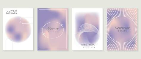 Aesthetic poster design set. Cute gradient holographic background vector with pastel colors, geometric shapes. Beauty ideal design for social media, cosmetic product, promote, banner, ads.