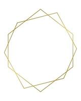 Luxury golden geometric shape frame illustration vector