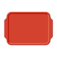 Top view of empty plastic tray, isolated on white background. Vector illustration in flat style