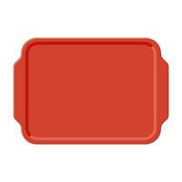 Top view of empty plastic tray, isolated on white background. Vector illustration in flat style