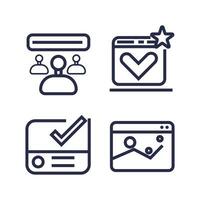 set of social media and network icons collection vector