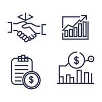 financial business concept set icon collection vector