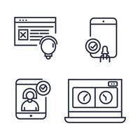 set of social media and network icons collection vector