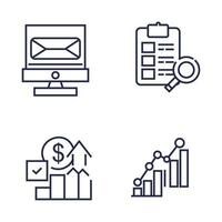 financiero negocio concepto conjunto icono colección vector