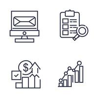 financial business concept set icon collection vector