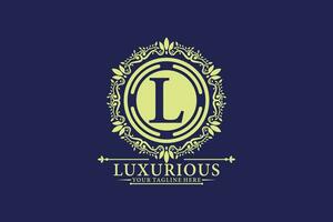 luxury logo design with initial letter for brand name vector