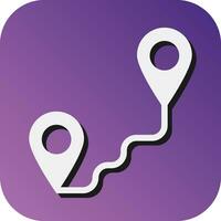 Route Vector Glyph Gradient Background Icon For Personal And Commercial Use.