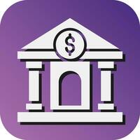 Bank Vector Glyph Gradient Background Icon For Personal And Commercial Use.