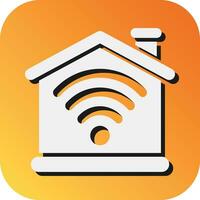 Smart House Vector Glyph Gradient Background Icon For Personal And Commercial Use.