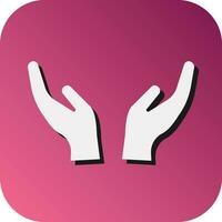 Hand Gesture Vector Glyph Gradient Background Icon For Personal And Commercial Use.