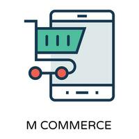 Trendy M Commerce vector