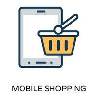 Trendy Mobile Shopping vector
