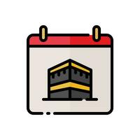 vector Hajj schedule icon in simple colored outline style