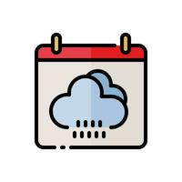 vector Rainy season icon in simple colored outline style