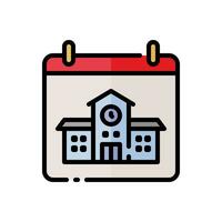 vector School academic schedule icon in simple colored outline style