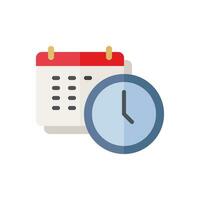 Date and time icon in simple flat style vector