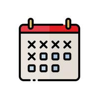 vector Calendar icon in simple colored outline style