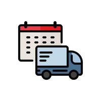 vector Icon of goods delivery schedule in simple colored outline style