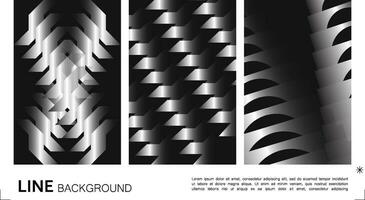 pattern abstract gradient geometric illusion black and white color. template grid magazine. vector illustration.