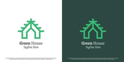 bosque casa logo diseño ilustración. silueta de alojamiento edificio, natural pino árbol cabaña, sencillo moderno natural pueblo villa simple. vector
