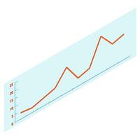 Isometric Line graph vector