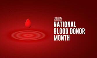 National Blood Donor Month Background Vector Illustration