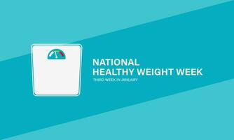 National Healthy Weight Week Background Vector Illustration