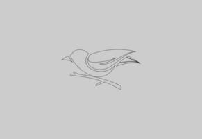Bird On Branch Thin Line Icon - Editable Stroke vector