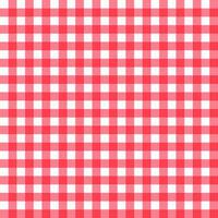 Seamless Checkered Pattern. Red and white textured plaid gingham tablecloth. Vector illustration in flat style
