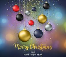 Christmas blurred background with bauble vector