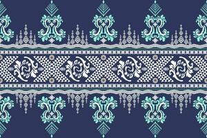 Ethnic Figure aztec embroidery style. Geometric ikat oriental traditional art pattern.Design for ethnic background,wallpaper,fashion,clothing,wrapping,fabric,element,sarong,graphic,vector illustration vector