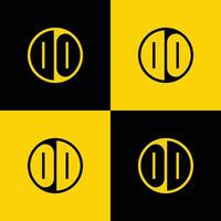 Simple DO and OD Letter Circle Logo Set, suitable for business with DO or OD initials vector