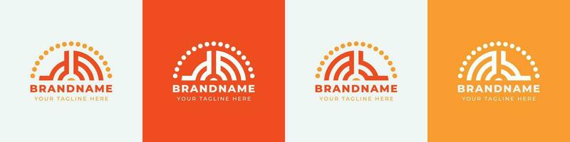 Letter MY and YM Sunrise  Logo Set, suitable for any business with MY or YM initials. vector