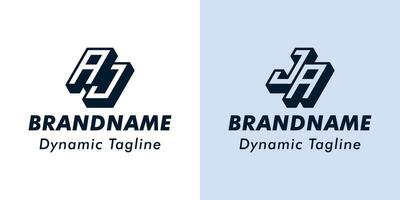 Letter AJ and JA 3D Monogram Logo. Suitable for business with AJ or JA initials vector