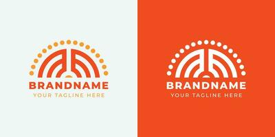 Letter MM Sunrise  Logo Set, suitable for any business with MM initials. vector