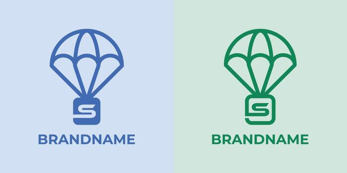Initial S Airdrop Logo Set, great for business related to Airdrop or parachutes with S initial vector
