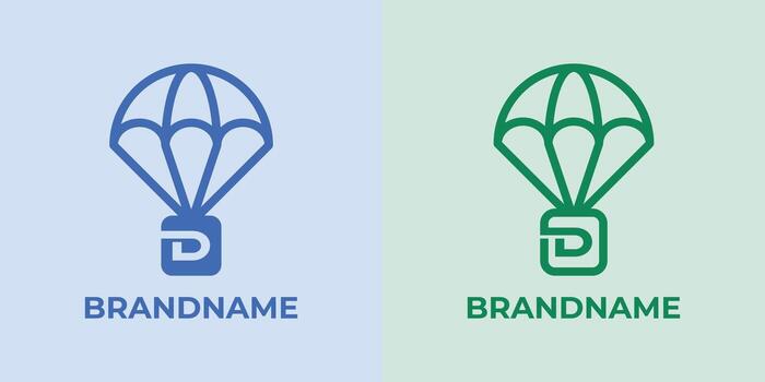 Initial D Airdrop Logo Set, great for business related to Airdrop or parachutes with D initial vector